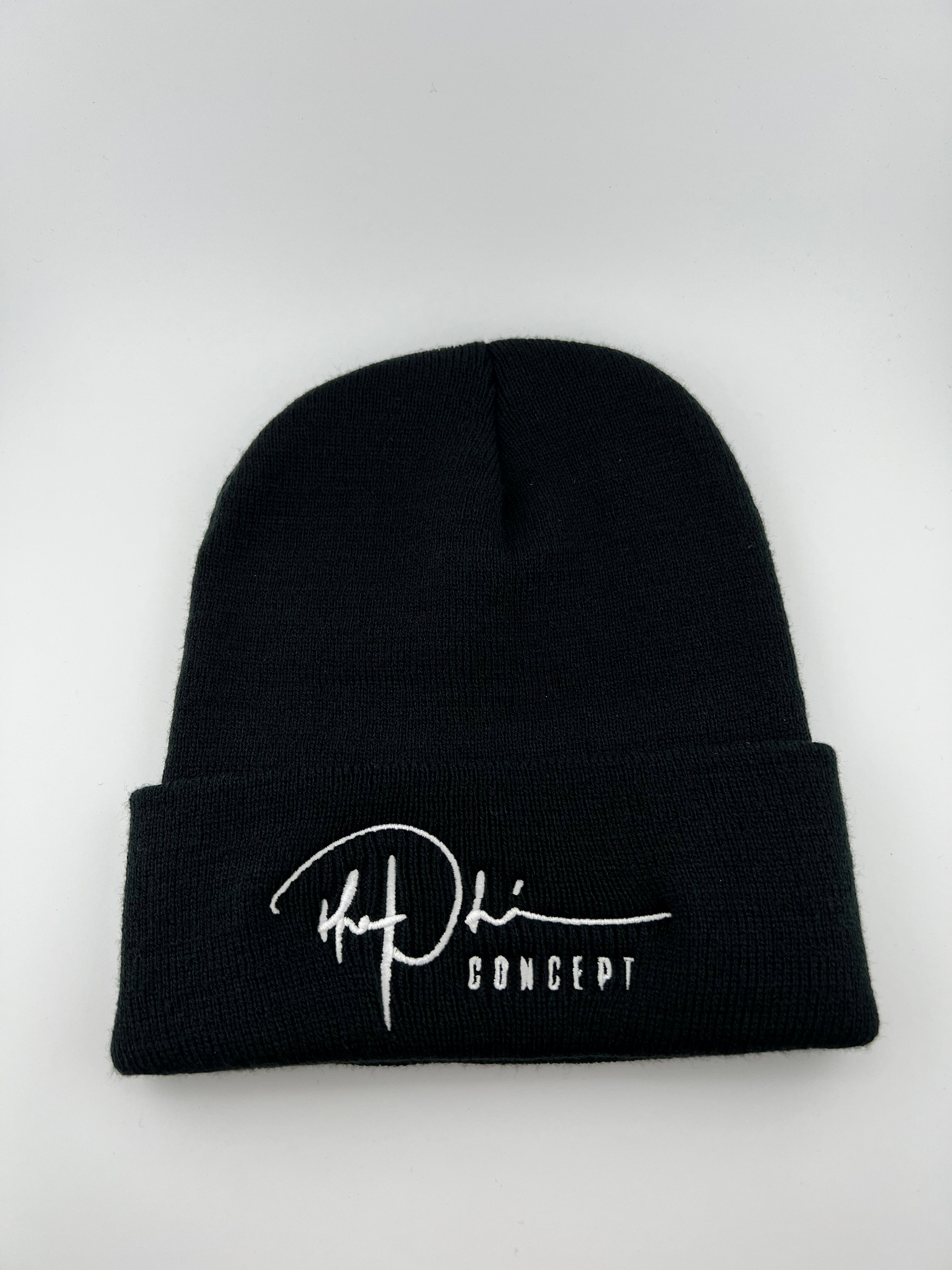 Black The Phi Concept Embroidered Cuffed Beanie - The Phi Concept